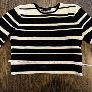 Olivaceous Black and White Striped Crop Top